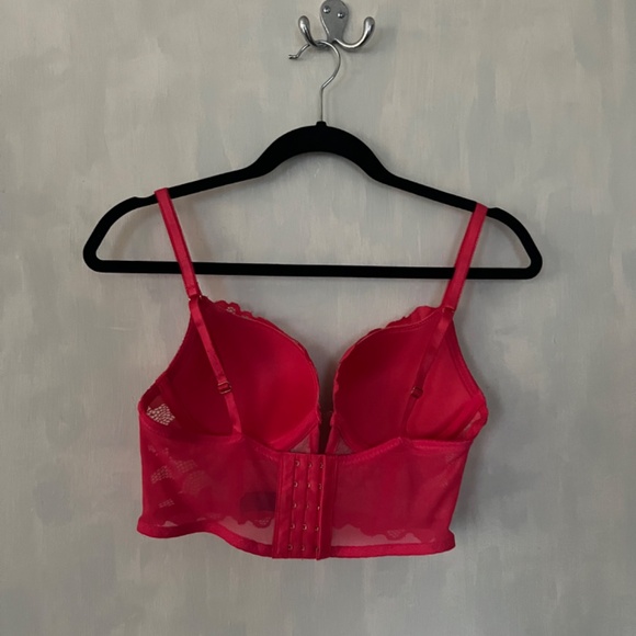 NWOT hot pink lace bustier bra - Picture 2 of 3